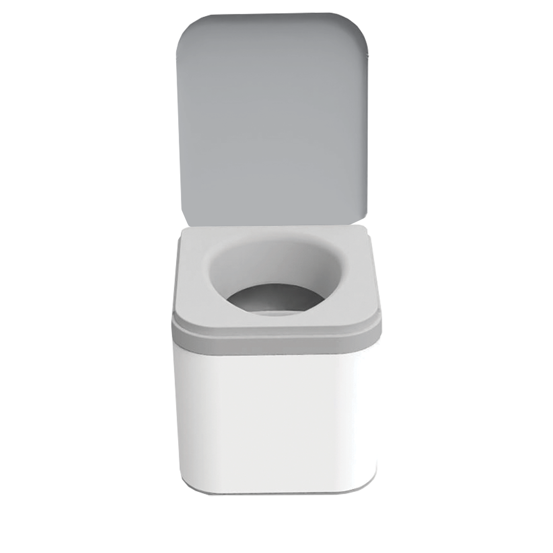 OGO Nomad NZ Composting Toilet, Bowl Open Front View4-GREY LID