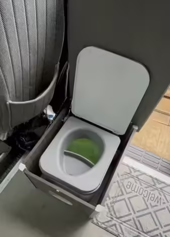 OGO Nomad Waterless Composting Toilet in Motorhome Campervan Compared to Port A Pottie 3